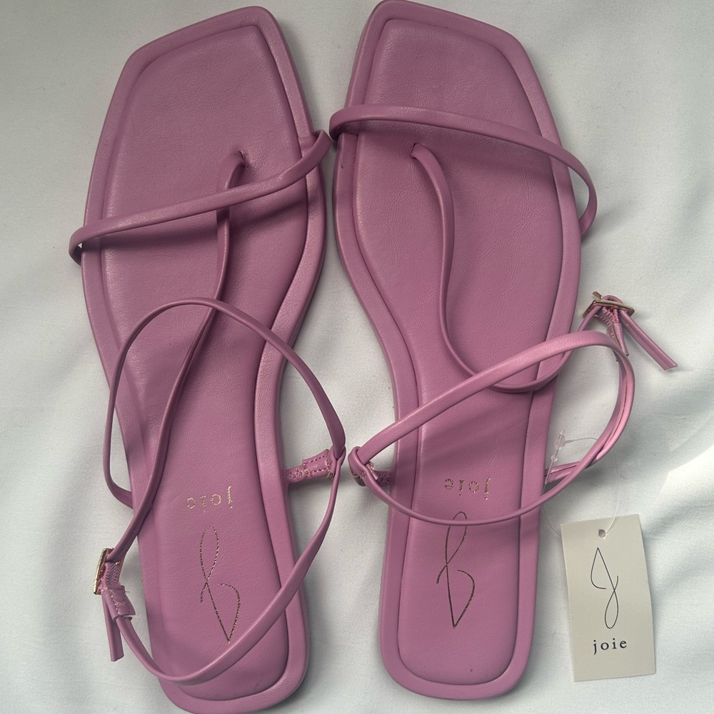 Joie Lilac Strappy Square-Toe Sandals